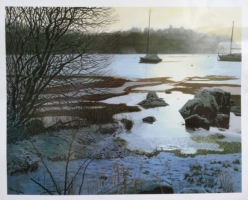 Grabado Lago con nieve 8/25