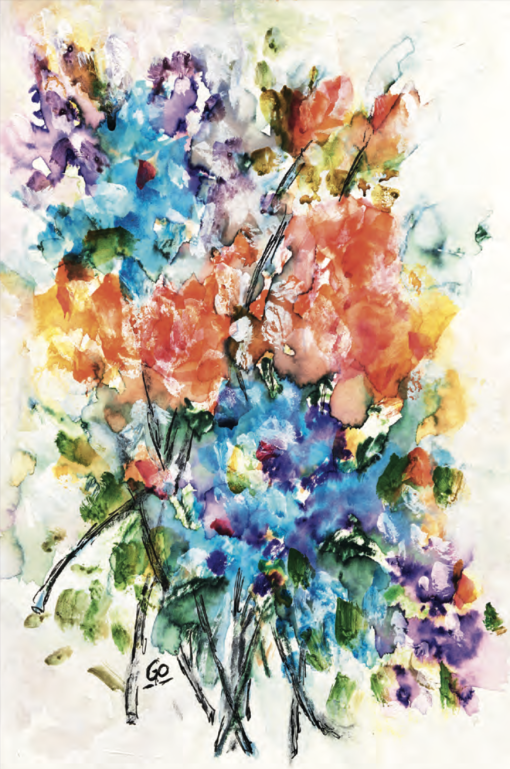 M-2501 Flores en acuarela