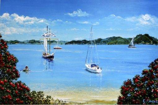Grabado Bahía con veleros 23/25