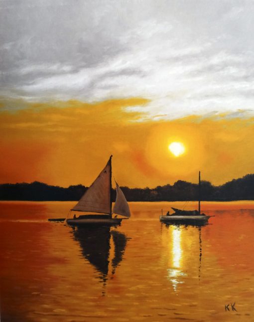 Grabado Veleros al atardecer 24/25