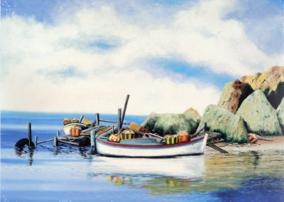 “Botes de pesca” Kris Kyriacou / pintor con la boca