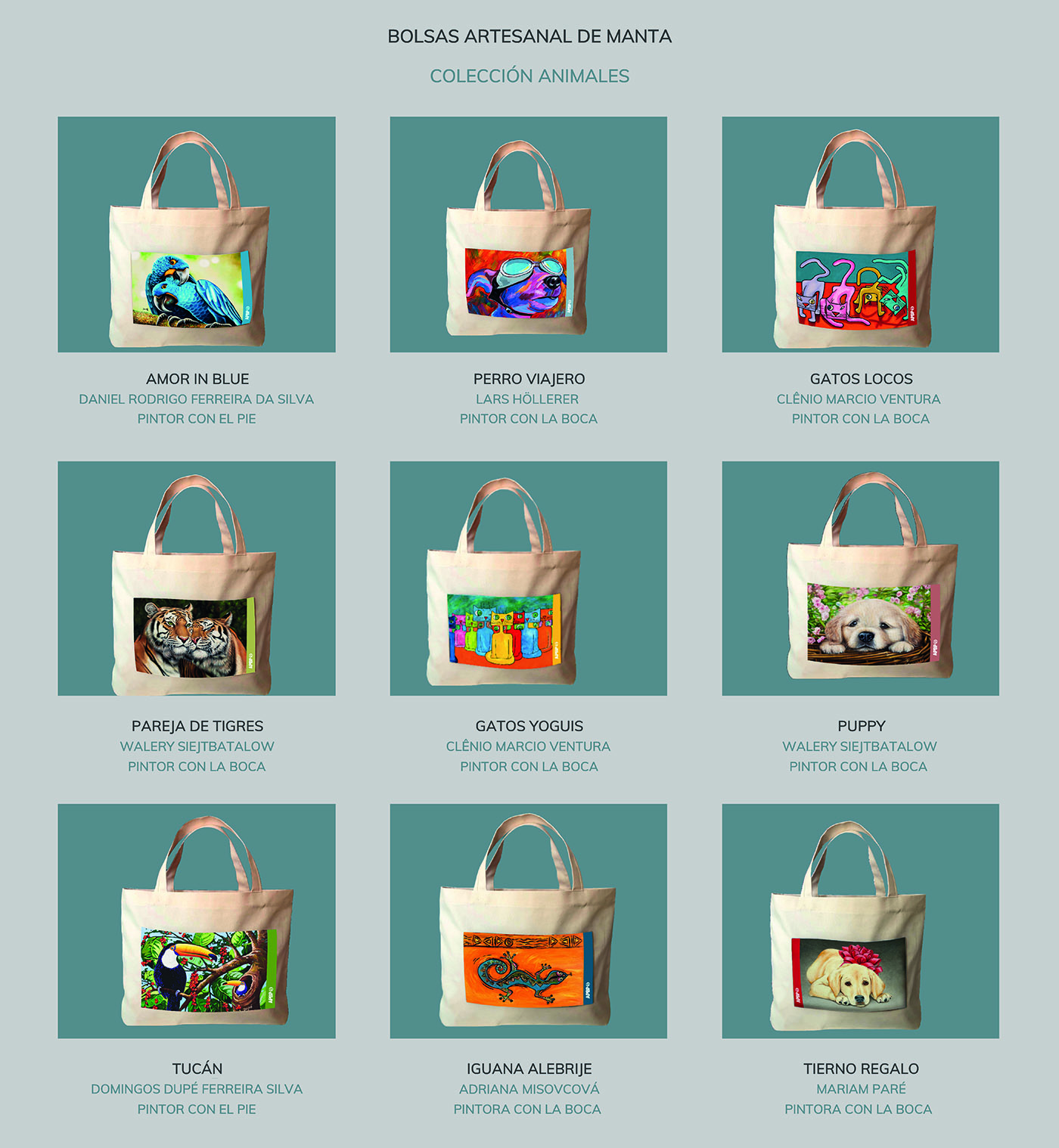 BOLSAS DE MANTA COLECCIÓN ANIMALES