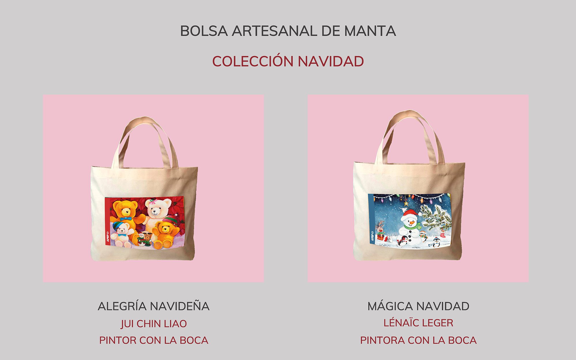 Bolsa artesanal de manta - Colección Navideña