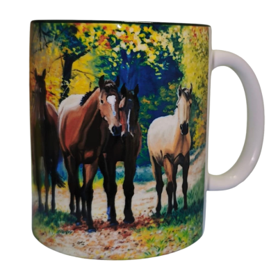 Taza de cerámica Caballos