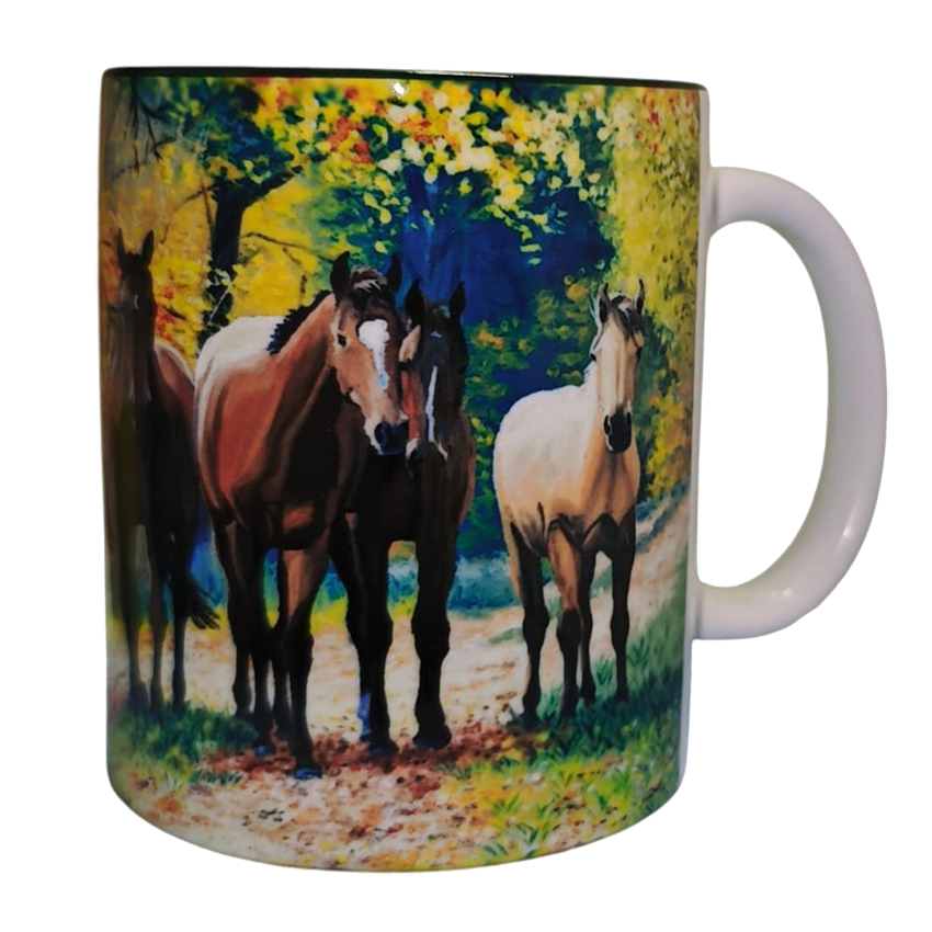 Taza de cerámica Caballos
