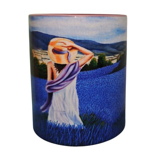 Taza de cerámica Campo de lavanda